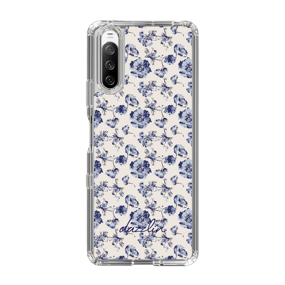 Slim Protection Case［ dazzlin - BlueFlower - Beige ］