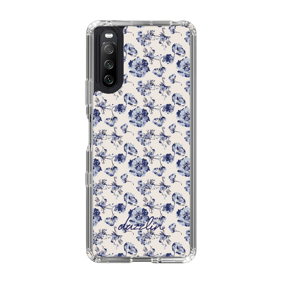 Slim Protection Case［ dazzlin - BlueFlower - Beige ］