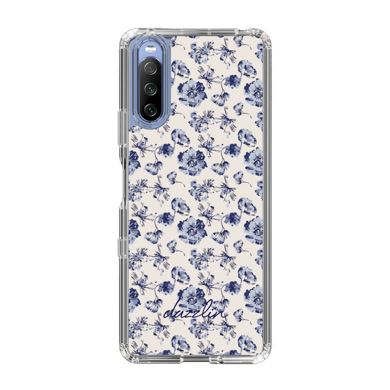Slim Protection Case［ dazzlin - BlueFlower - Beige ］