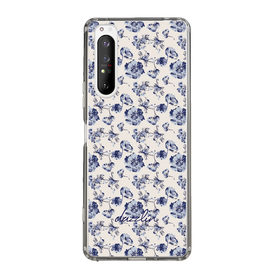 Slim Protection Case［ dazzlin - BlueFlower - Beige ］