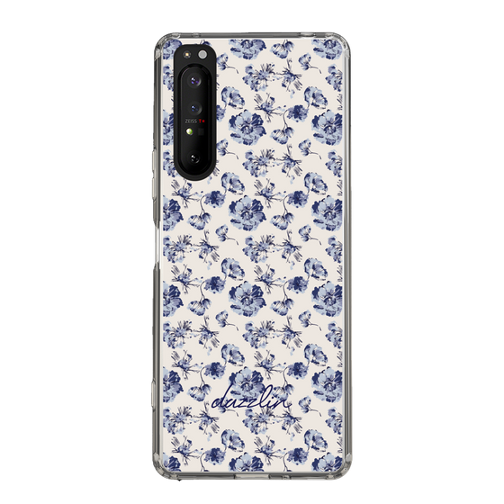 Slim Protection Case［ dazzlin - BlueFlower - Beige ］