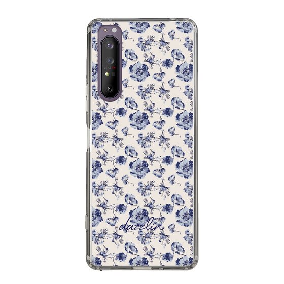 Slim Protection Case［ dazzlin - BlueFlower - Beige ］