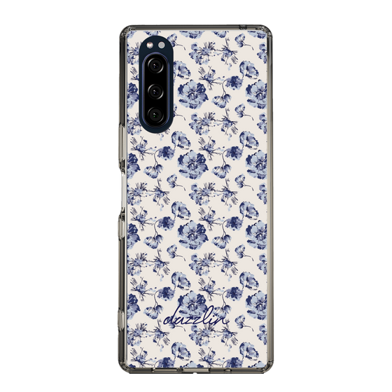 Slim Protection Case［ dazzlin - BlueFlower - Beige ］