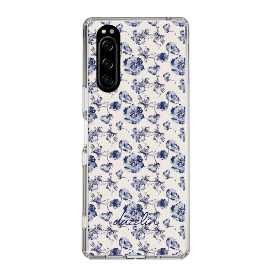 Slim Protection Case［ dazzlin - BlueFlower - Beige ］