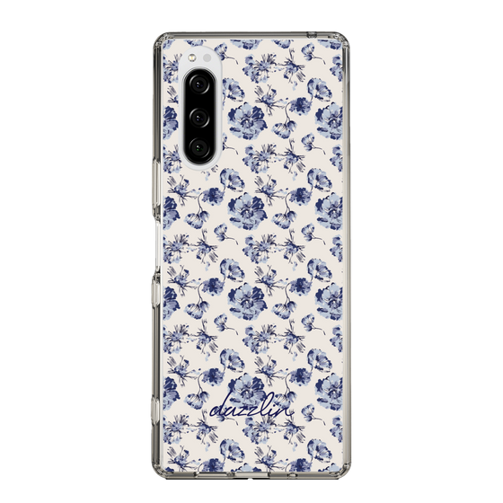 Slim Protection Case［ dazzlin - BlueFlower - Beige ］