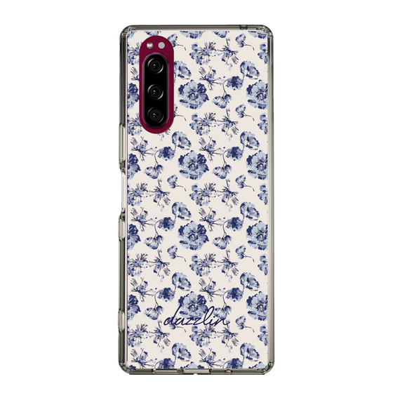 Slim Protection Case［ dazzlin - BlueFlower - Beige ］