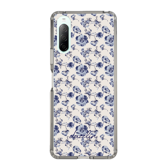 Slim Protection Case［ dazzlin - BlueFlower - Beige ］