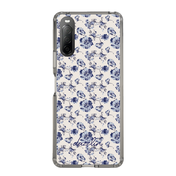 Slim Protection Case［ dazzlin - BlueFlower - Beige ］