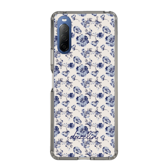 Slim Protection Case［ dazzlin - BlueFlower - Beige ］
