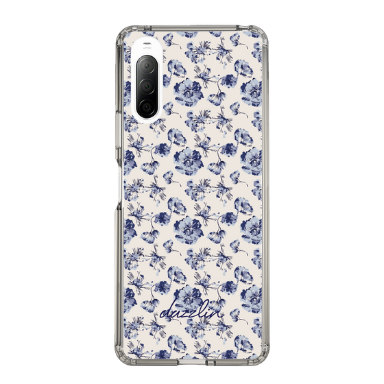 Slim Protection Case［ dazzlin - BlueFlower - Beige ］
