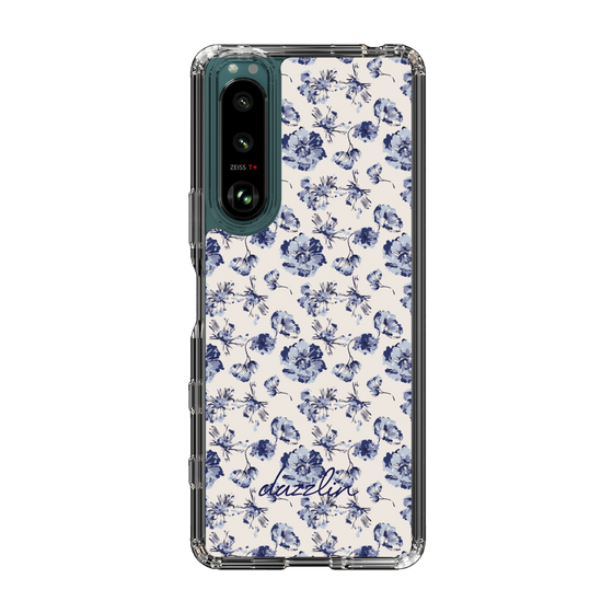 Slim Protection Case［ dazzlin - BlueFlower - Beige ］