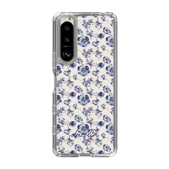 Slim Protection Case［ dazzlin - BlueFlower - Beige ］