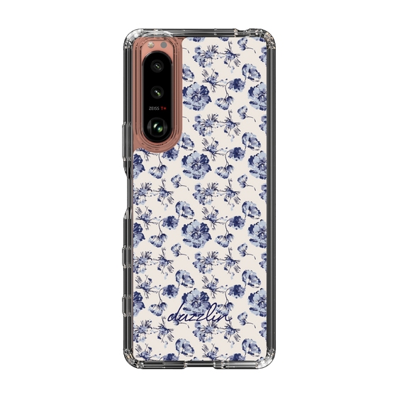 Slim Protection Case［ dazzlin - BlueFlower - Beige ］