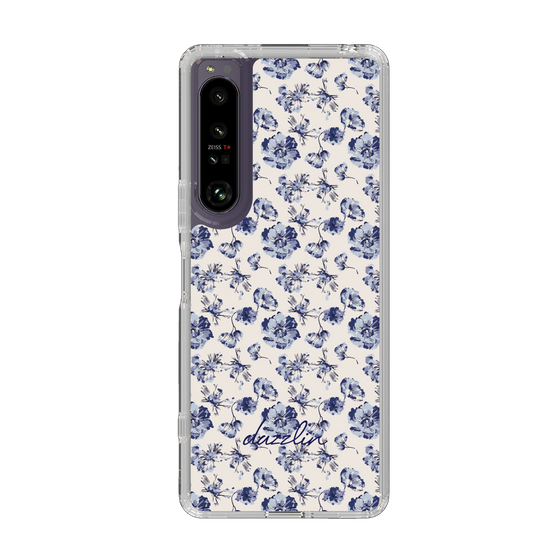 Slim Protection Case［ dazzlin - BlueFlower - Beige ］