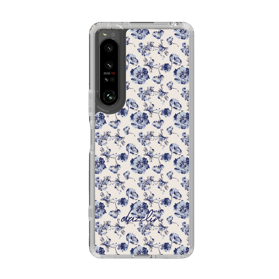 Slim Protection Case［ dazzlin - BlueFlower - Beige ］