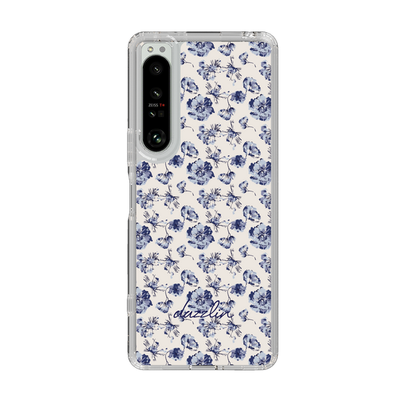 Slim Protection Case［ dazzlin - BlueFlower - Beige ］