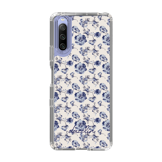 Slim Protection Case［ dazzlin - BlueFlower - Beige ］