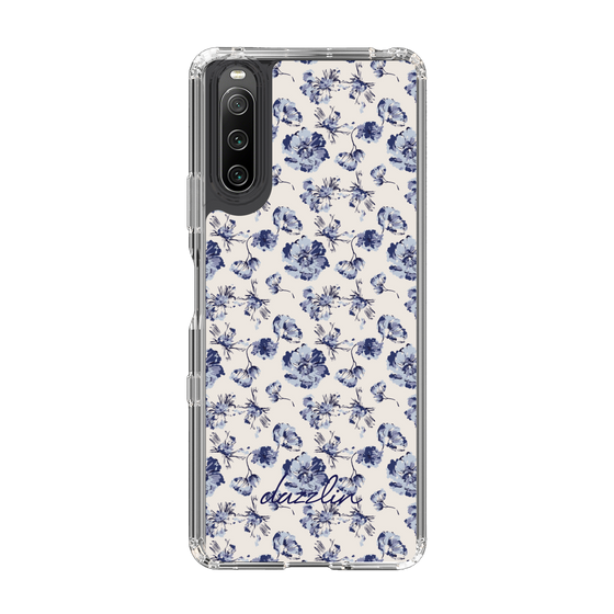 Slim Protection Case［ dazzlin - BlueFlower - Beige ］