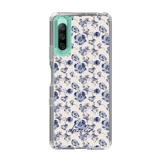 Slim Protection Case［ dazzlin - BlueFlower - Beige ］