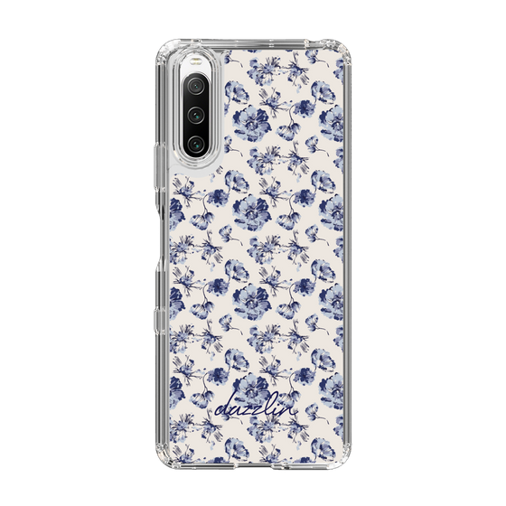 Slim Protection Case［ dazzlin - BlueFlower - Beige ］
