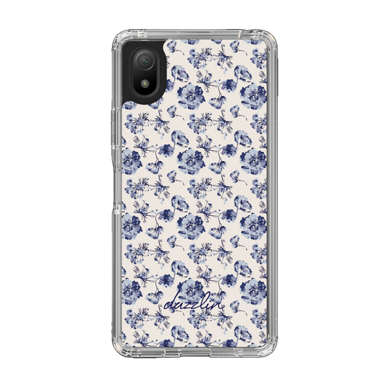 Slim Protection Case［ dazzlin - BlueFlower - Beige ］