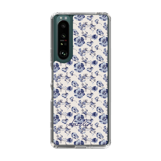 Slim Protection Case［ dazzlin - BlueFlower - Beige ］