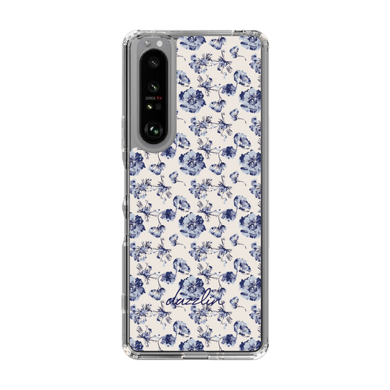 Slim Protection Case［ dazzlin - BlueFlower - Beige ］