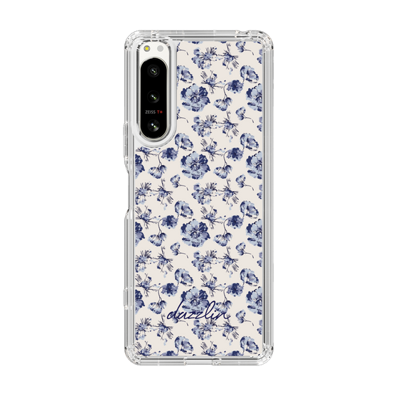 Slim Protection Case［ dazzlin - BlueFlower - Beige ］