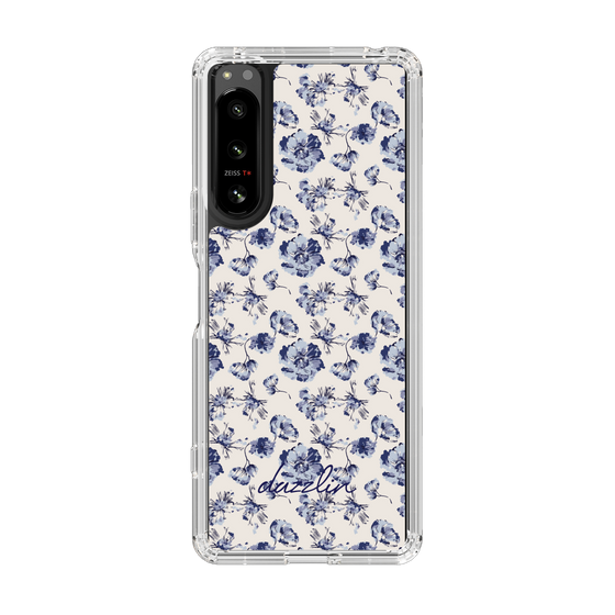 Slim Protection Case［ dazzlin - BlueFlower - Beige ］