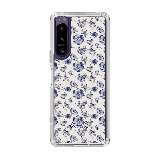 Slim Protection Case［ dazzlin - BlueFlower - Beige ］