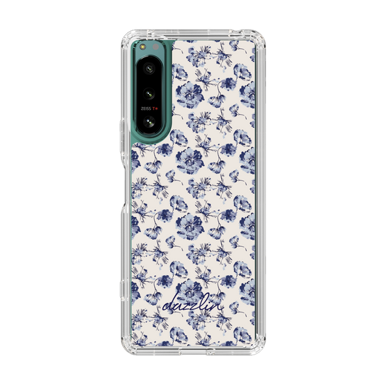 Slim Protection Case［ dazzlin - BlueFlower - Beige ］