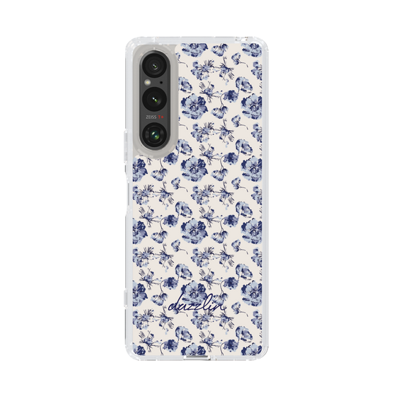 Slim Protection Case［ dazzlin - BlueFlower - Beige ］