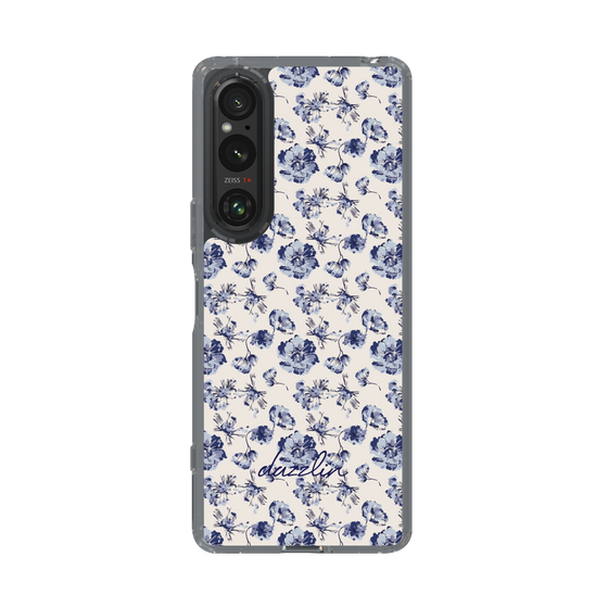 Slim Protection Case［ dazzlin - BlueFlower - Beige ］