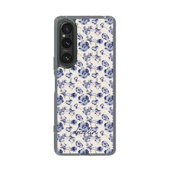 Slim Protection Case［ dazzlin - BlueFlower - Beige ］