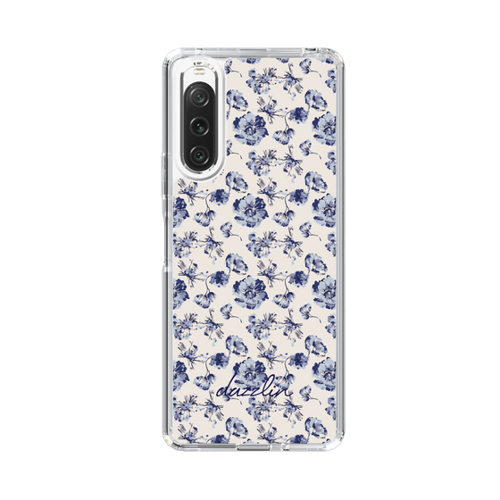 Slim Protection Case［ dazzlin - BlueFlower - Beige ］