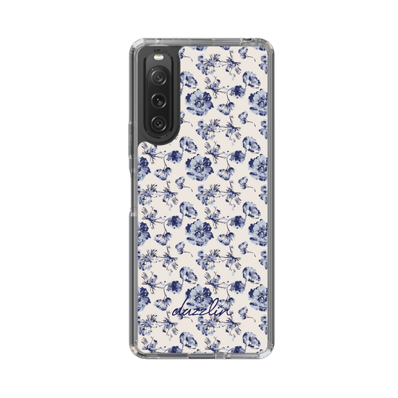 Slim Protection Case［ dazzlin - BlueFlower - Beige ］