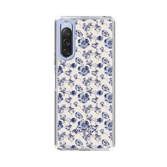 Slim Protection Case［ dazzlin - BlueFlower - Beige ］