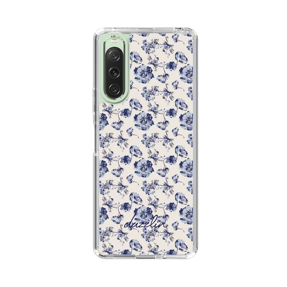 Slim Protection Case［ dazzlin - BlueFlower - Beige ］
