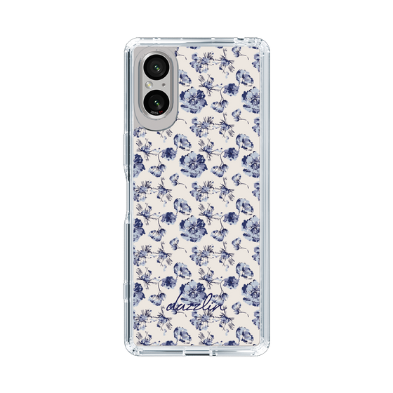 Slim Protection Case［ dazzlin - BlueFlower - Beige ］