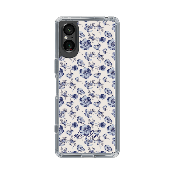 Slim Protection Case［ dazzlin - BlueFlower - Beige ］