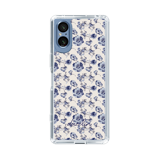 Slim Protection Case［ dazzlin - BlueFlower - Beige ］