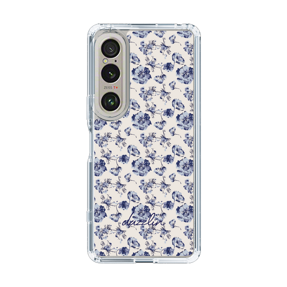 Slim Protection Case［ dazzlin - BlueFlower - Beige ］