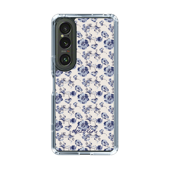 Slim Protection Case［ dazzlin - BlueFlower - Beige ］