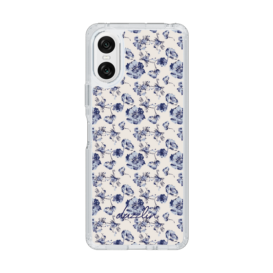 Slim Protection Case［ dazzlin - BlueFlower - Beige ］