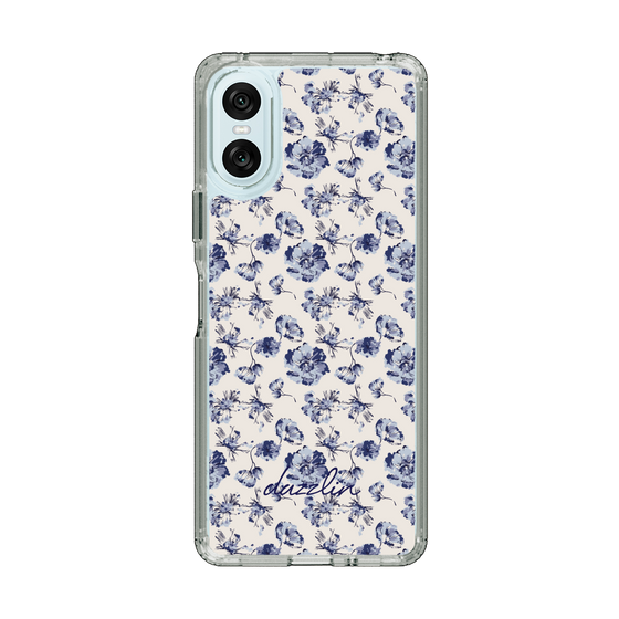 Slim Protection Case［ dazzlin - BlueFlower - Beige ］