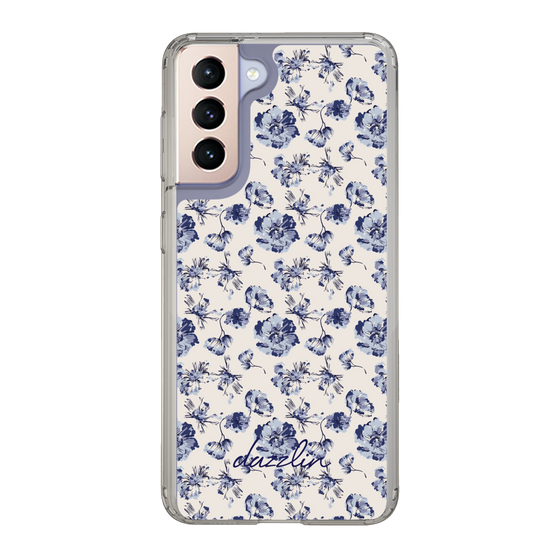 Slim Protection Case［ dazzlin - BlueFlower - Beige ］
