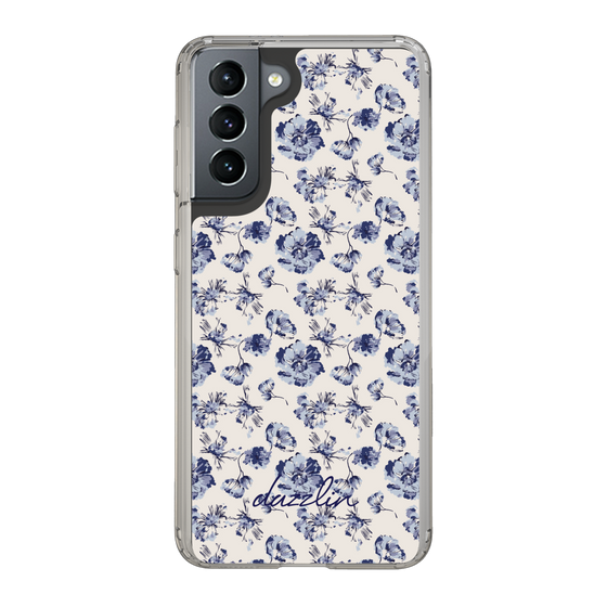 Slim Protection Case［ dazzlin - BlueFlower - Beige ］