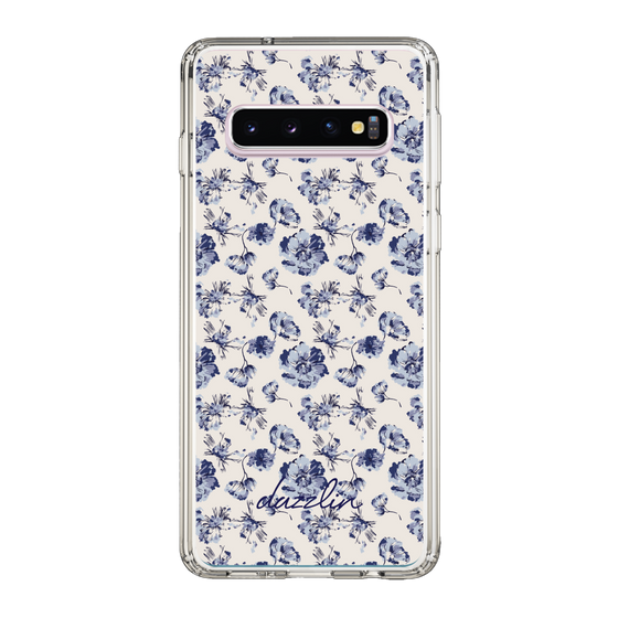 Slim Protection Case［ dazzlin - BlueFlower - Beige ］