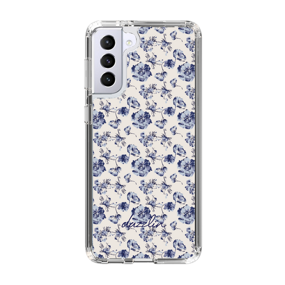 Slim Protection Case［ dazzlin - BlueFlower - Beige ］