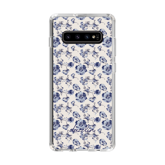 Slim Protection Case［ dazzlin - BlueFlower - Beige ］